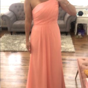 AZAZIE CARISSA bridesmaid coral dress
